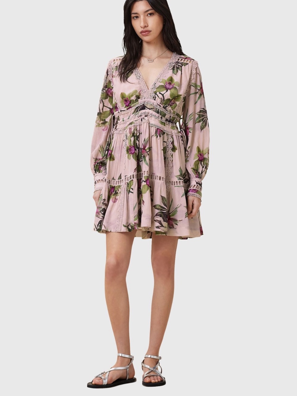 All Saints Xanthe Floral Dress Size 4 NWT